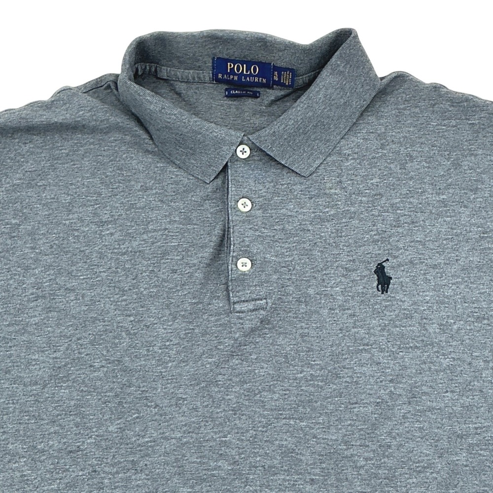 Polo Ralph Lauren Polo Shirt Mens XL Gray Heathered Classic Fit Preppy Sporty